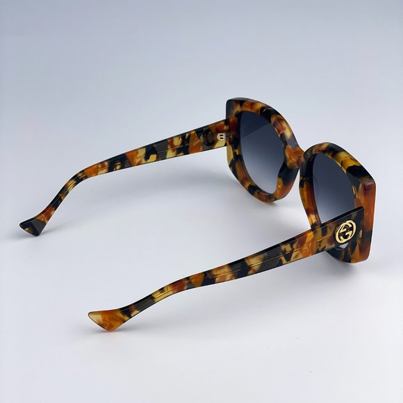 Gucci GG1257S 004 Sunglasses Havana Gradient Blue Butterfly Oversized Women main image 11